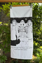 Load image into Gallery viewer, Cecily cotton tea towel three wise women.