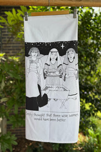 Cecily cotton tea towel three wise women.