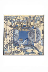 Inoui Editions silk modal carre Quatre Saisons in blue.