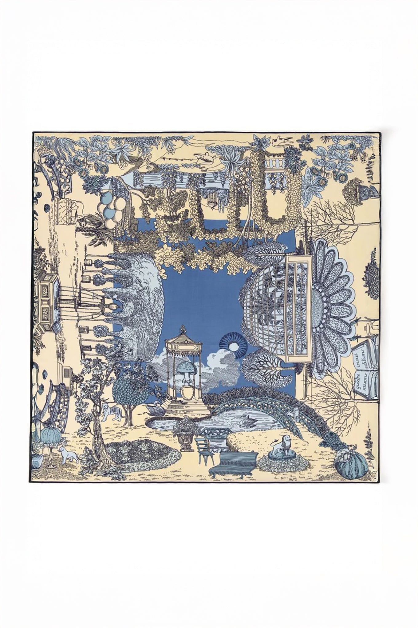 Inoui Editions silk modal carre Quatre Saisons in blue.