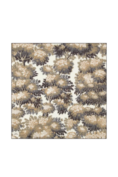 Inoui Editions Fontainebleau wool carre square scarf in beige.