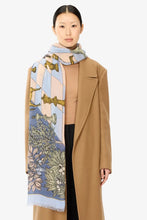 Load image into Gallery viewer, Inoui Editions Magnus scarf in grey, animals on chessboard.