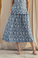 Load image into Gallery viewer, Dve Isha skirt - Aegean blue blockprinted