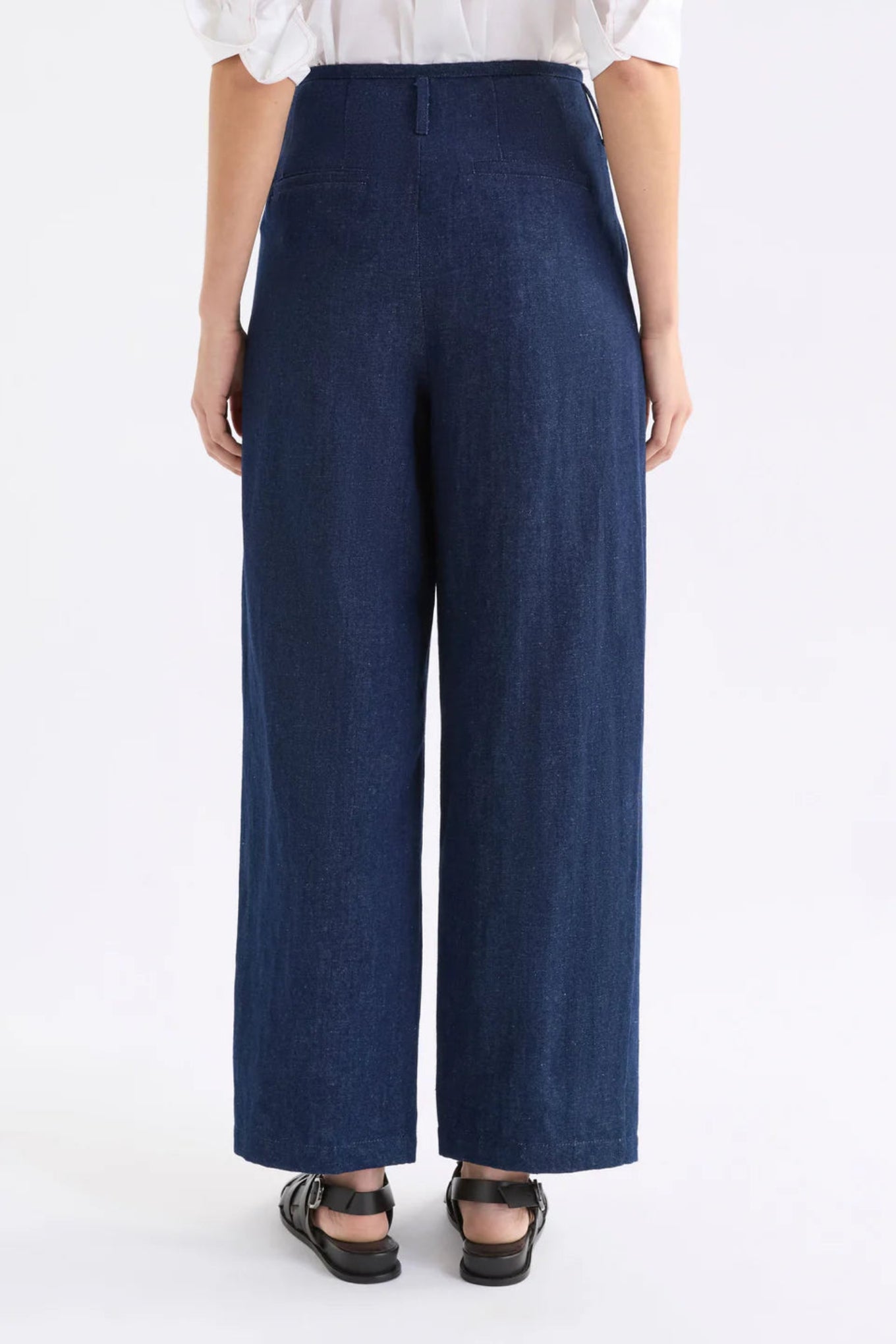 Elk Decla dark wash cotton linen denim jean.