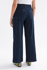 Elk Myes dark denim wide leg pant.