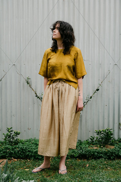 Studio Within x Juniper Hearth silk skirt in oatmeal.