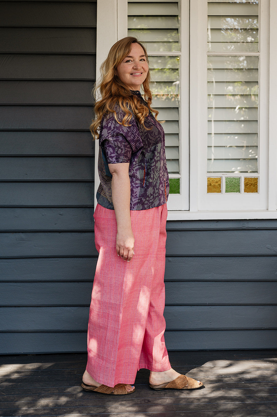 Lotus Veda Heathens handloom cotton pants - red stripe