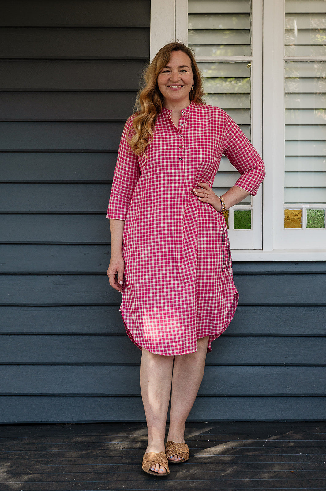 Lotus Veda Hope kurta - pink checks