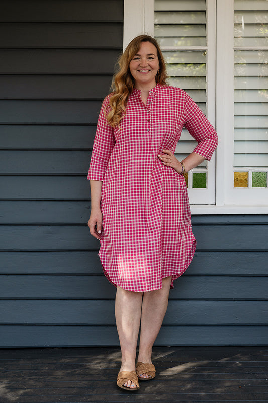 Lotus Veda Hope kurta - pink checks