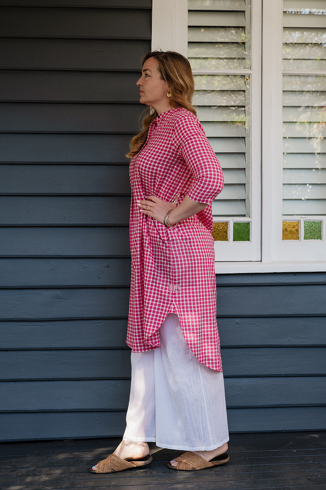 Lotus Veda Hope kurta - pink checks