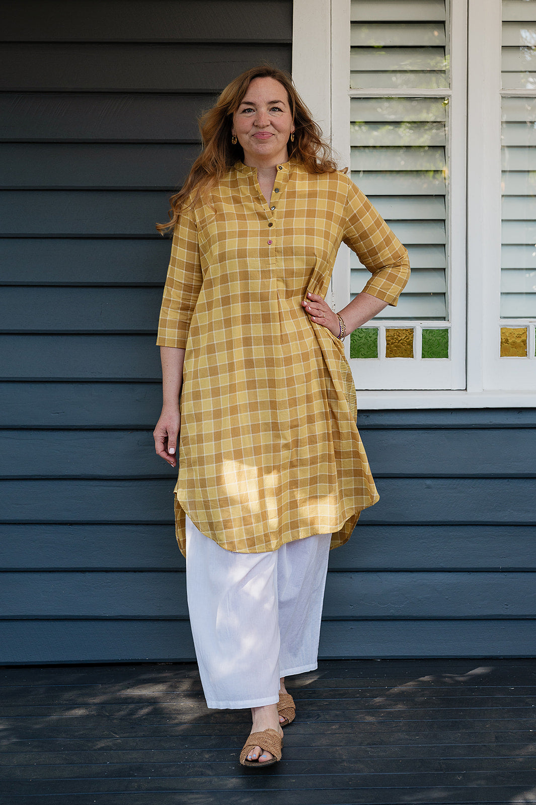 Lotus Veda Hope kurta - yellow checks