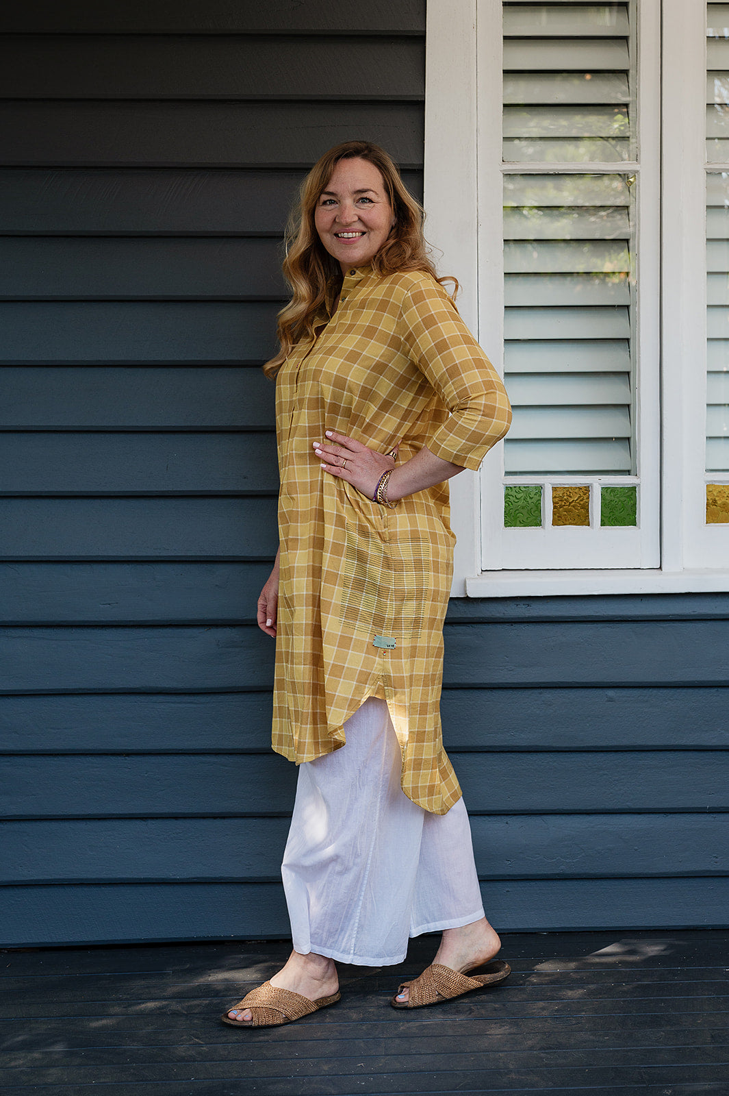 Lotus Veda Hope kurta - yellow checks