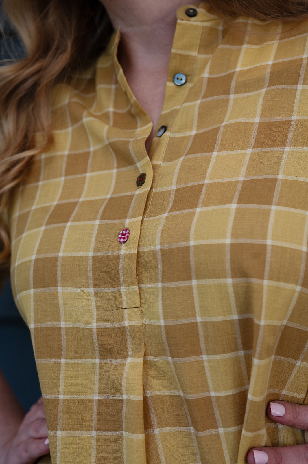 Lotus Veda Hope kurta - yellow checks