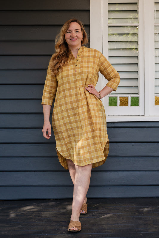 Lotus Veda Hope kurta - yellow checks