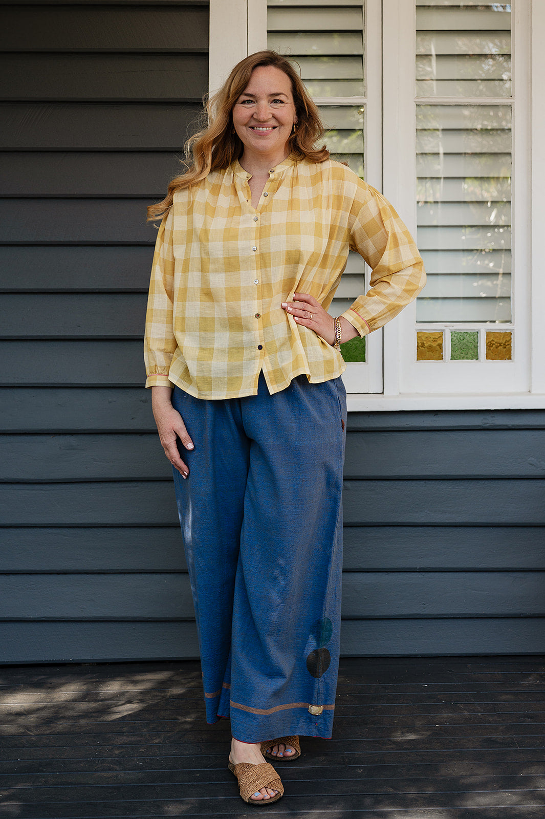 Lotus Veda Heathens handloom cotton pants - blue
