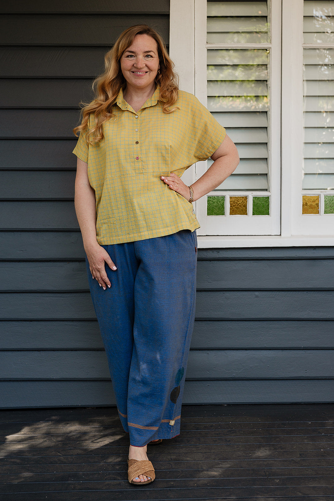 Lotus Veda Heathens handloom cotton pants - blue