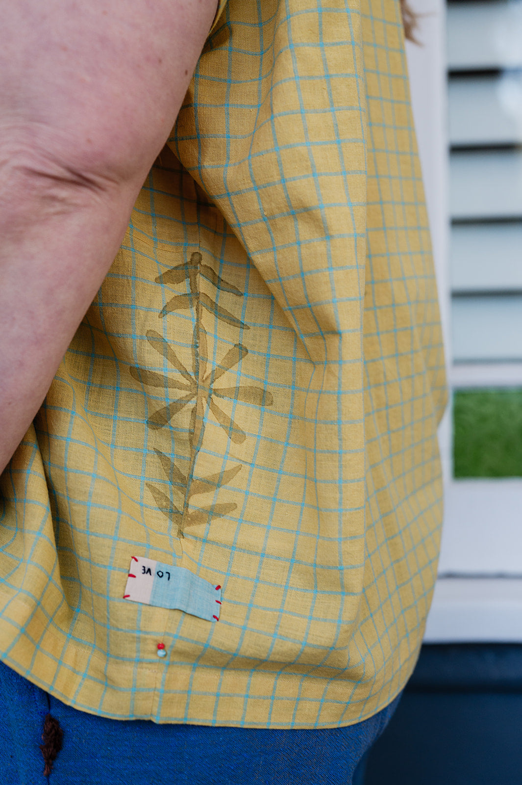 Lotus Veda Elanor handloom cotton shirt - yellow checks