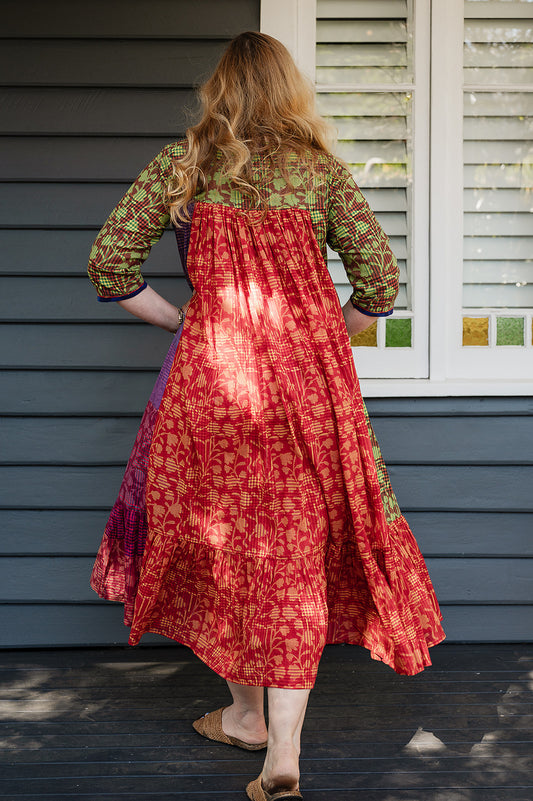 Lotus Veda Desire dress - purple check