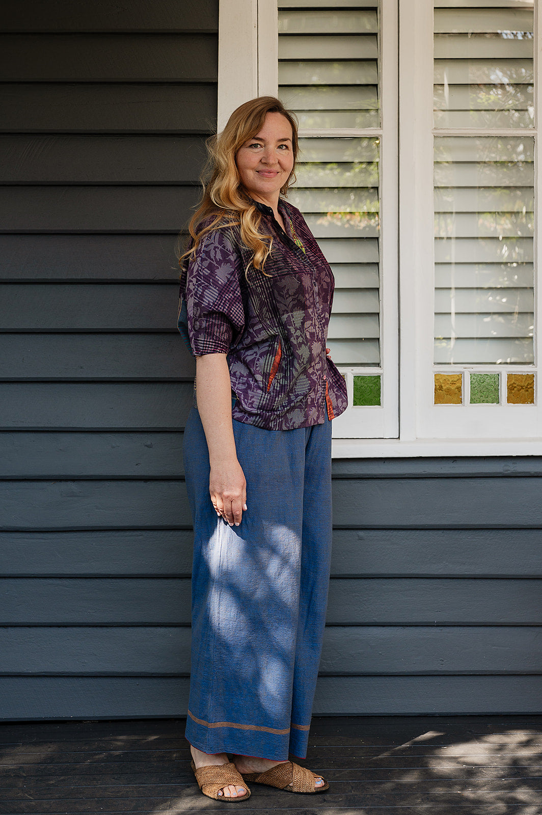 Lotus Veda Heathens handloom cotton pants - blue