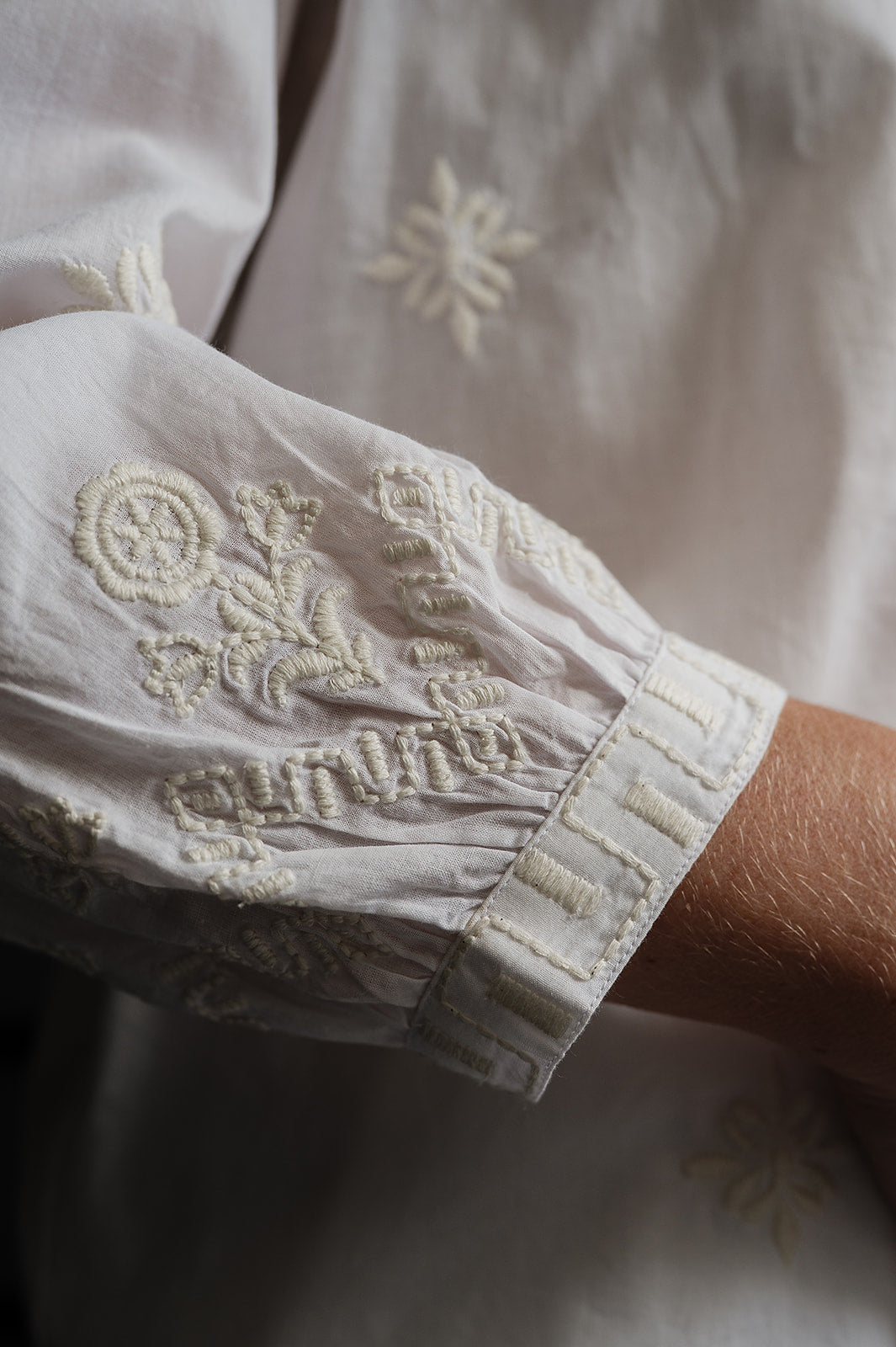 Manan Folk embroidered blouse - ivory