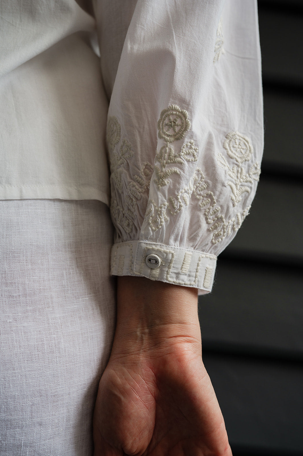 Manan Folk embroidered blouse - ivory