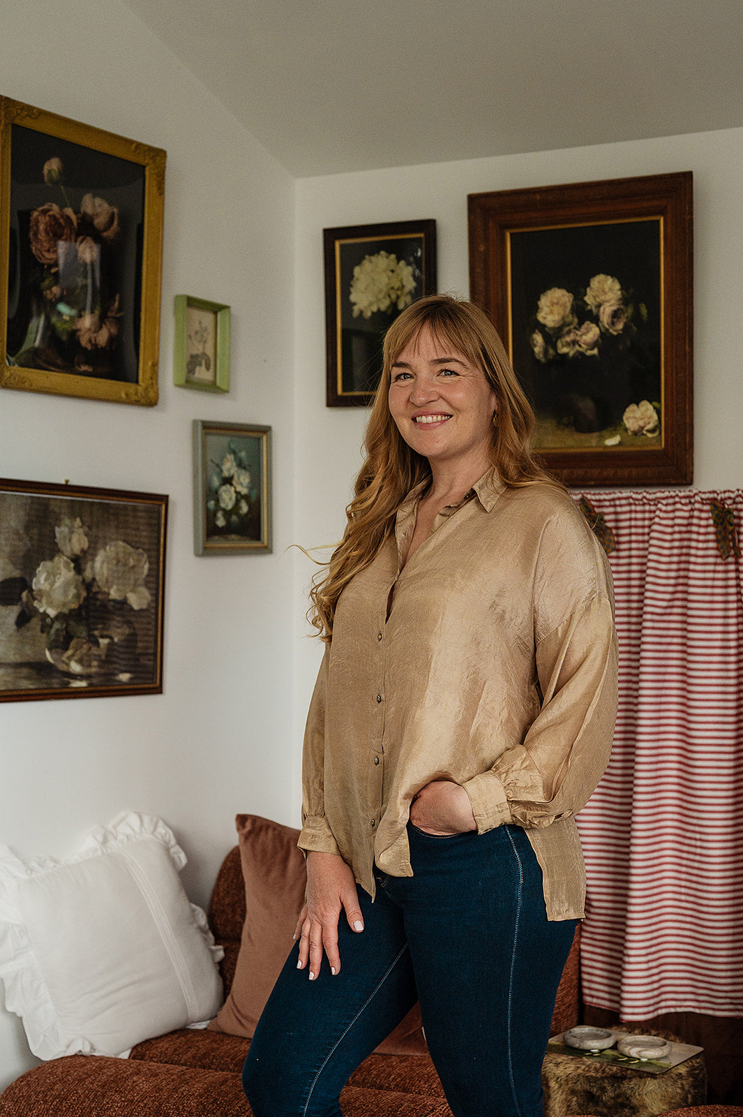 Studio Within x Juniper Hearth oversized pure silk button up long sleeved shirt in oatmeal beige.