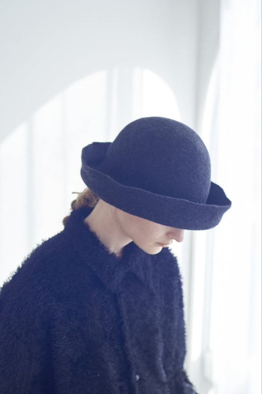 Parcnique PCNQ made in Japan Juran hat in black wool felt.