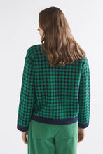 Load image into Gallery viewer, Elk the label Leira sweater in navy and green spot metallic knit.