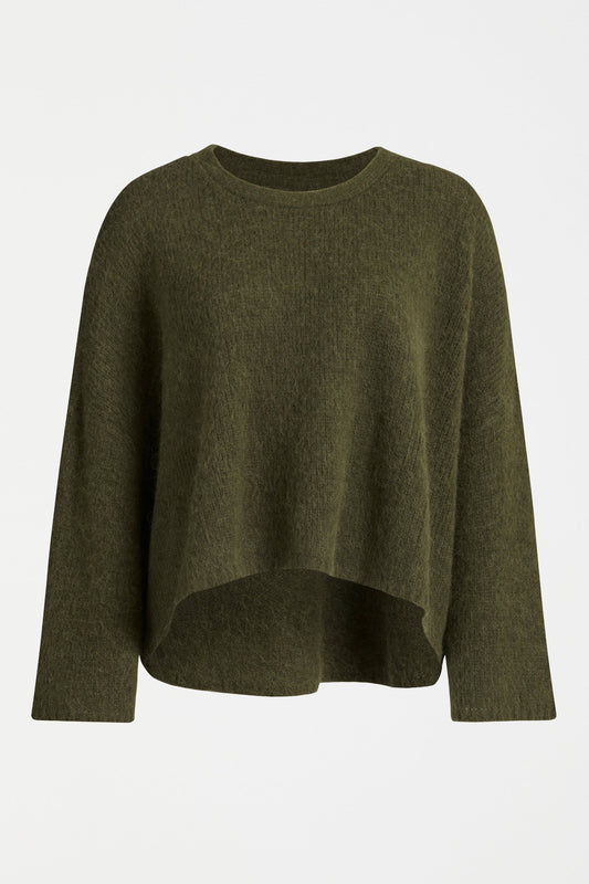 Elk Agna sweater in olive green.