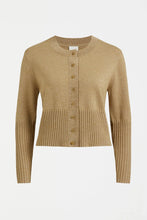 Load image into Gallery viewer, Elk Finby metallic taupe gold cropped cardigan.