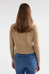 Elk Finby metallic taupe gold cropped cardigan.