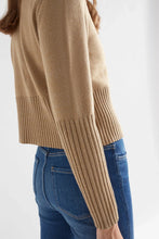 Load image into Gallery viewer, Elk Finby metallic taupe gold cropped cardigan.