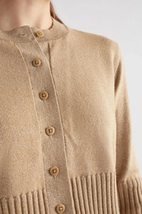 Elk Finby metallic taupe gold cropped cardigan.