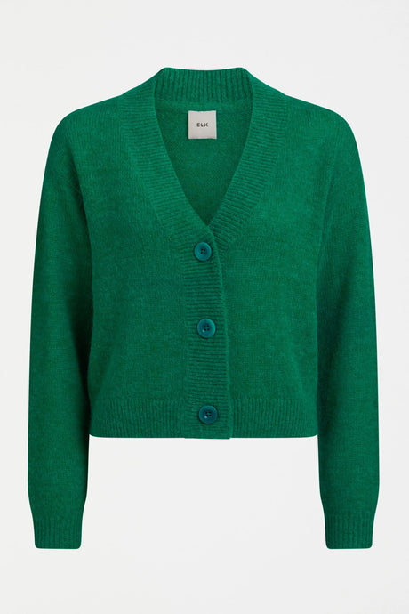 Elk bright Milan green alpaca wool blend button up v-neck cardigan.