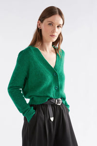 Elk bright Milan green alpaca wool blend button up v-neck cardigan.