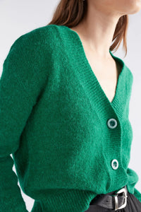 Elk bright Milan green alpaca wool blend button up v-neck cardigan.