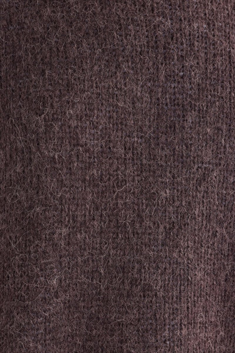 Elk Agna sweater in Chestnut, dark chocolate brown.