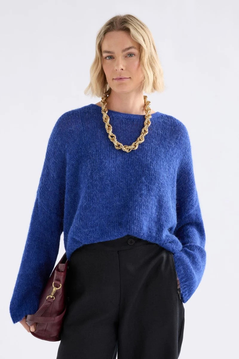 Elk Agna cobalt blue alpaca blend sweater.