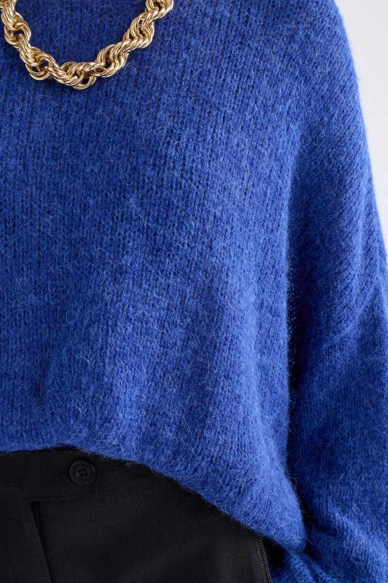 Elk Agna cobalt blue alpaca blend sweater.