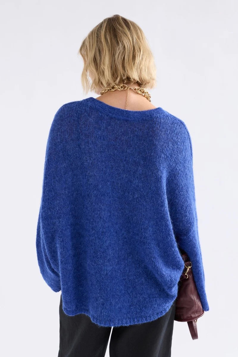 Elk Agna cobalt blue alpaca blend sweater.