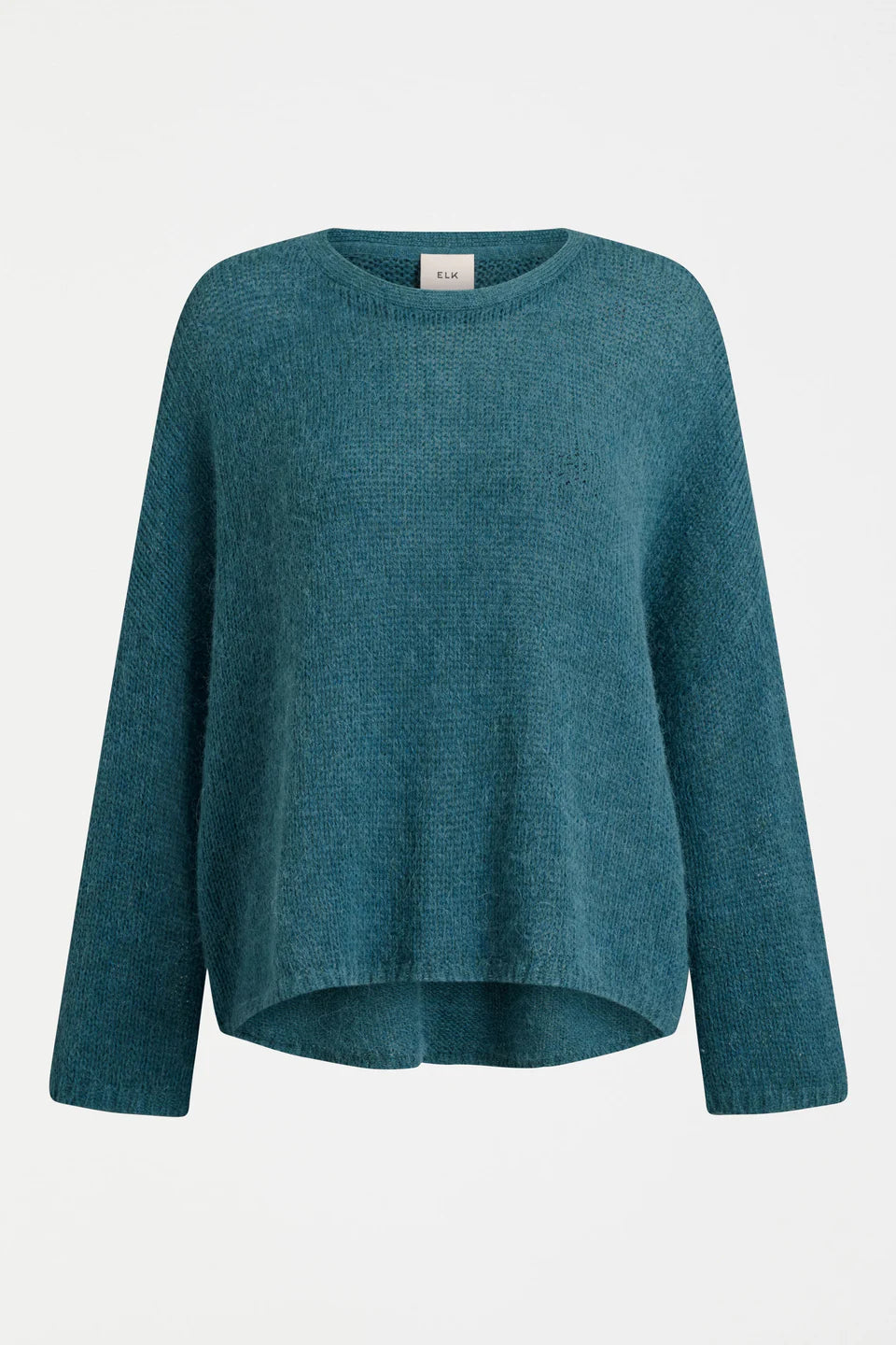 Elk classic Agna ovesized loose knit sweater in stone blue.
