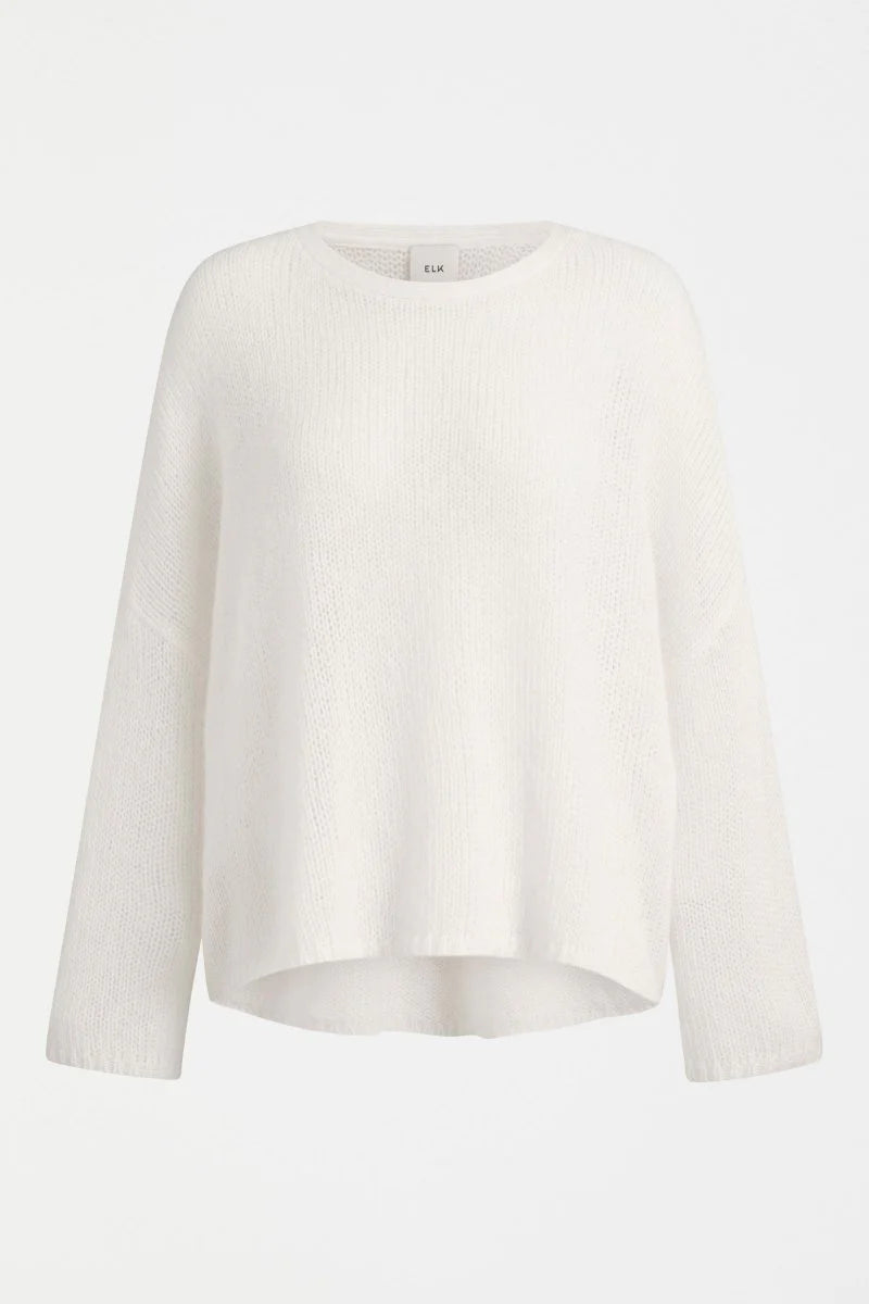 Elk Agna alpaca blend sweater in off white.