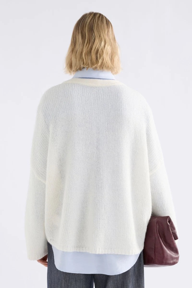 Elk Agna alpaca blend sweater in off white.