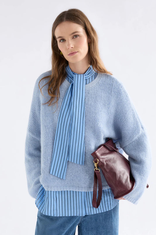 Elk Agna alpac blend sweater in pearl light blue 