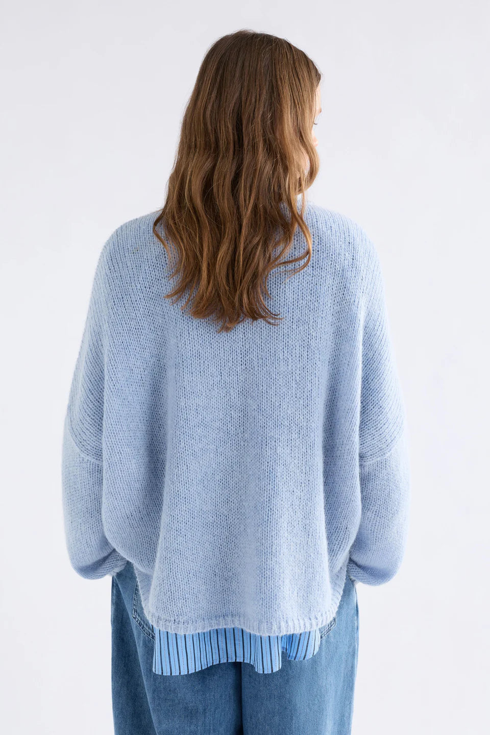 Elk Agna alpac blend sweater in pearl light blue 