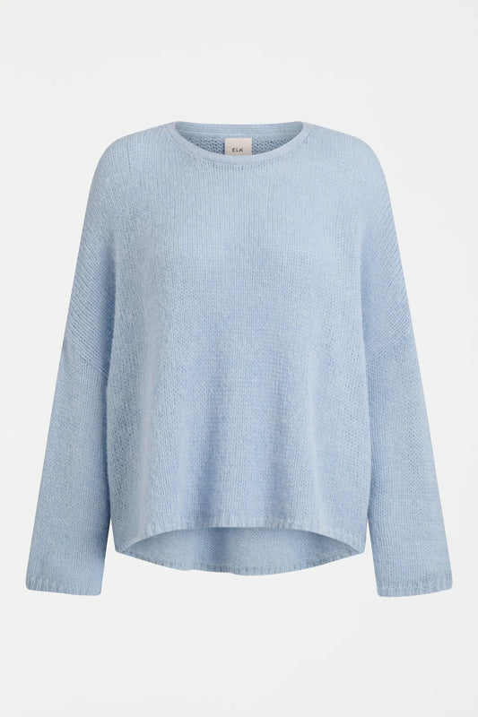Elk Agna alpac blend sweater in pearl light blue  on a white background