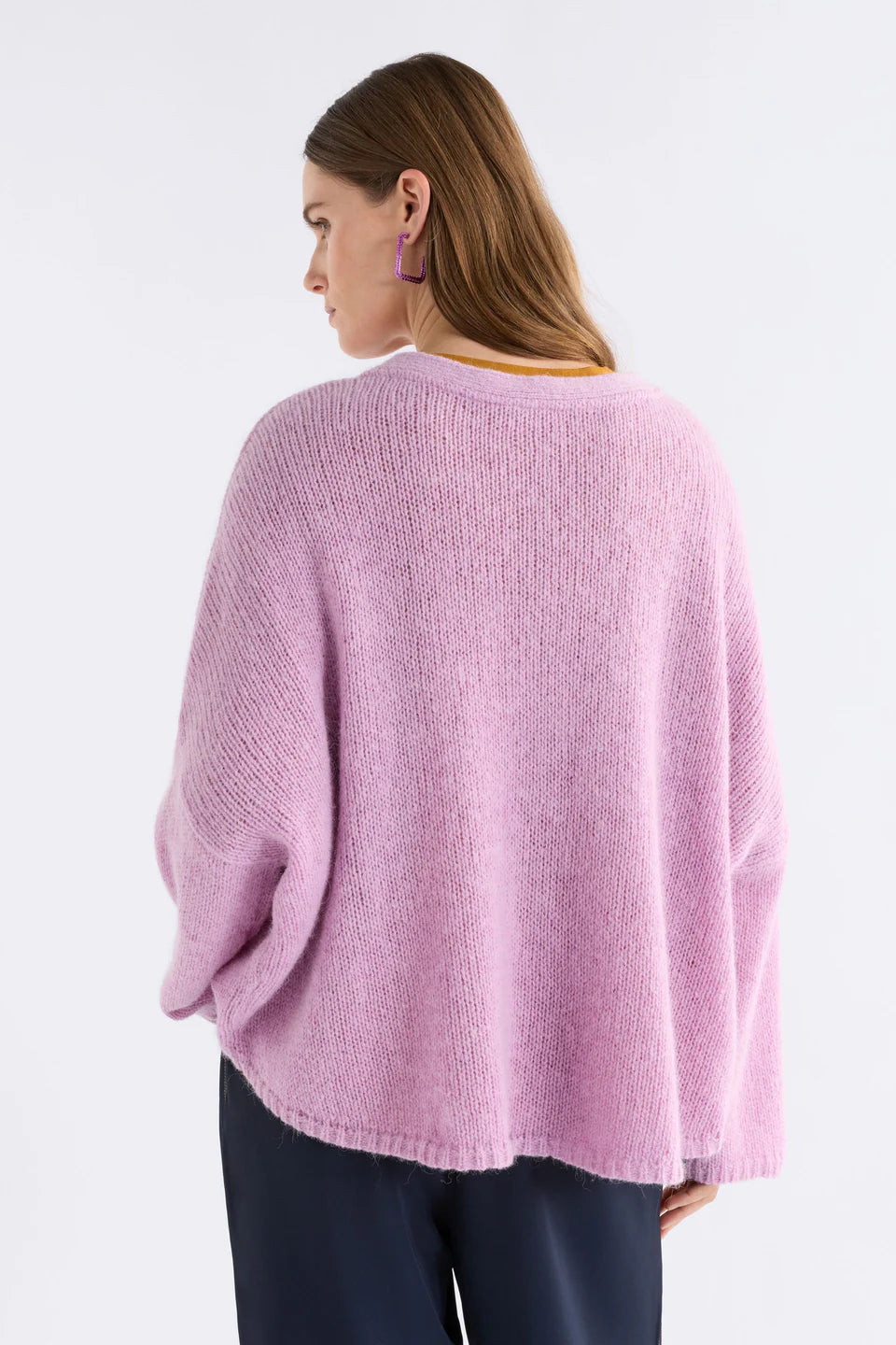Elk Agna sweater in lavender marle light purple.