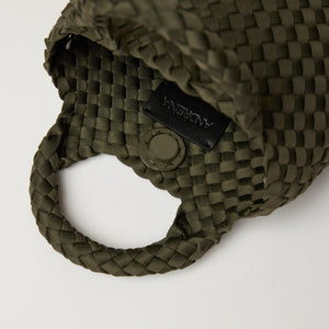 Andreina handwoven Lupe cross body bag in army green.