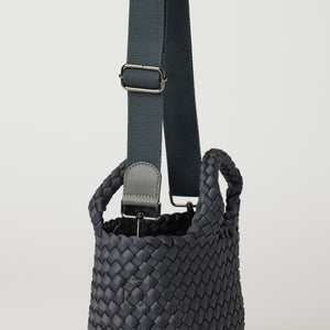 Andreina Ciudad handwoven cross body bag handbag in charcoal.