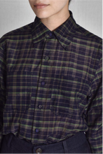Load image into Gallery viewer, Maku Apollo shirt, silk cotton checked button up.
